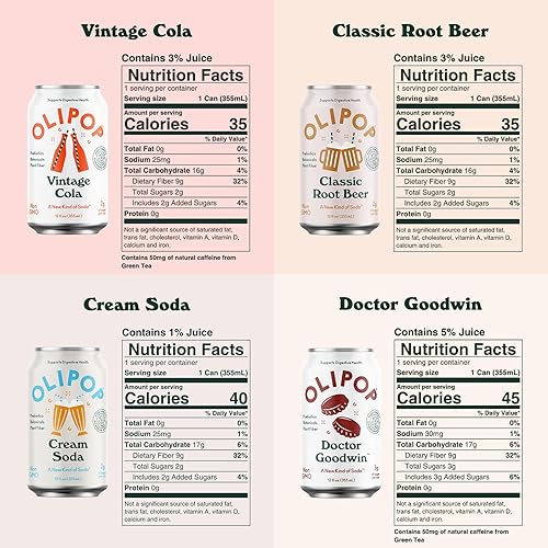 Miniatura 4 de OLIPOP - Explora el paquete de sabores, paquete variado de 12 sabores de soda, soda saludable, refrescos prebióticos, apoya la salud digestiva y la