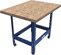 Vista 2 de Kreg Tapa de banco de madera dura de 24" x 32" con agujeros para perros