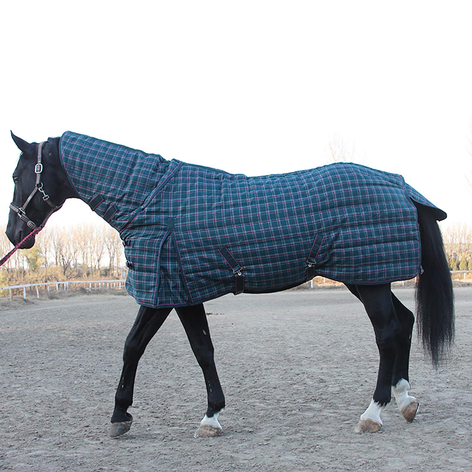 Manta De Caballo Manta Protectora para Caballos Incluye Funda para el Cuello(Size:145cm)