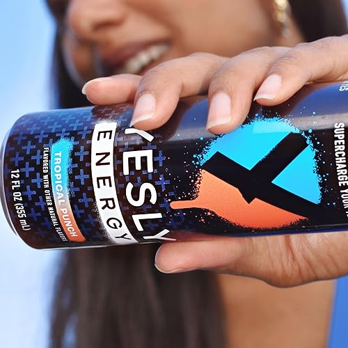 Miniatura 8 de Yesly Bebida energética, Tropical Punch, bebida energética espumosa con sabor natural con electrolitos, magnesio, potasio, vitamina C, B6 y B12,