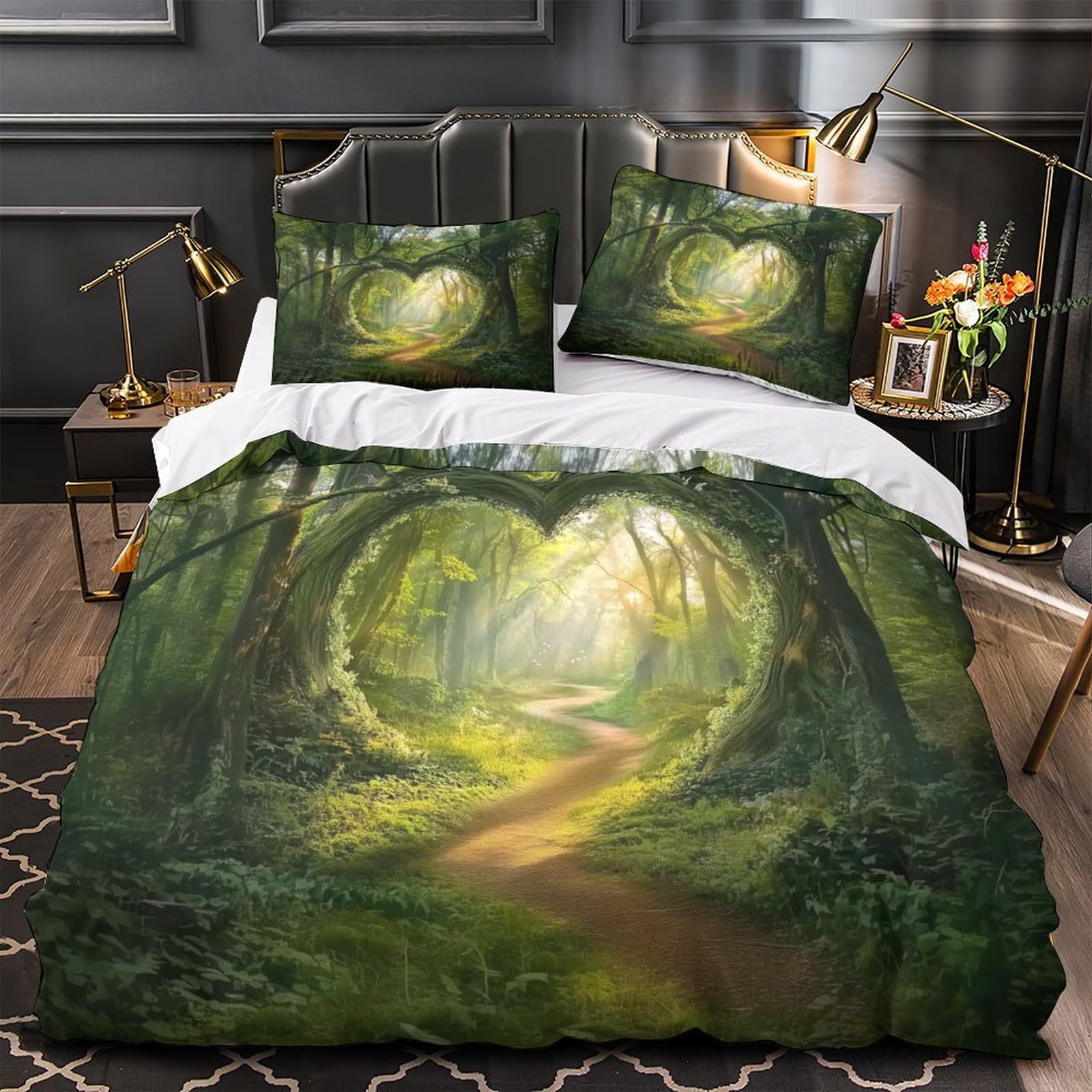 Housse de couette 3D Arche du Cœur de la Forêt 140x200cm microfibre
