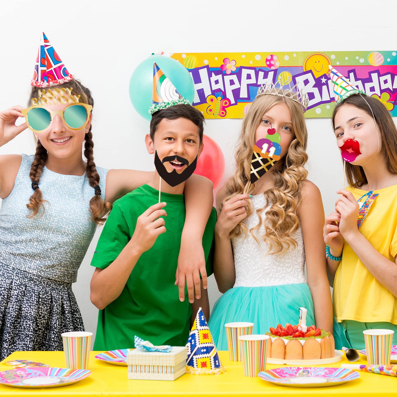Kit Accessoires Photomaton 11 Ans – 40 Découpes + Bâtons, Pour Une Fête D’anniversaire Fun Et Mémorable - 2