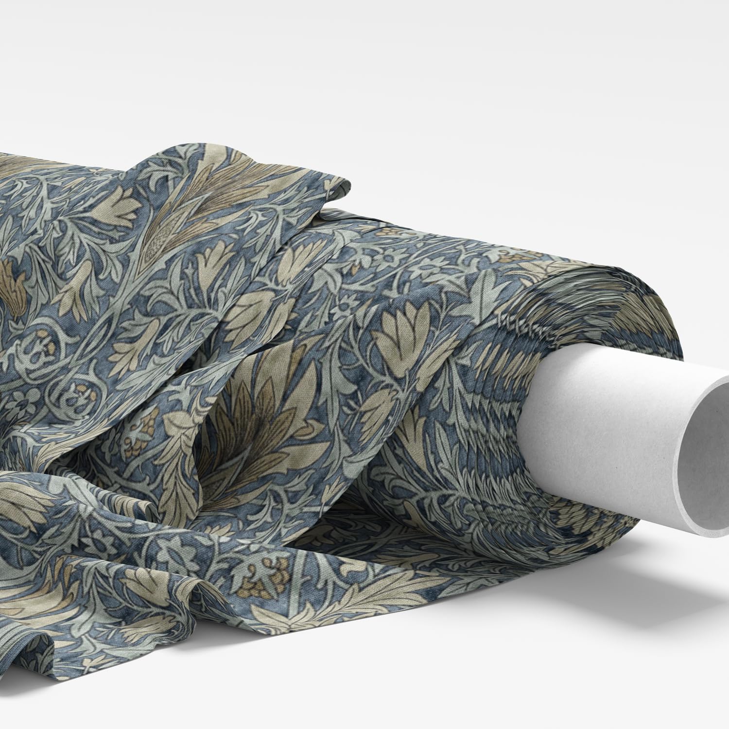 William Morris Upholstery Fabric - 100% Cotton Canvas - Curtain Cushion Material (Snakeshead Denim Blue)