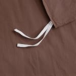 NEXHOME PRO Duvet Cover Queen Size, 100% Washed Cotton Linen Feel Textured Organic Natural Duvet Cover Set, 3 Pieces Bedding Set with Zipper Closure, Breathable, Soft, Dark Brown (No Comforter)