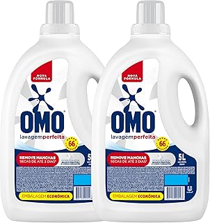 Omo sabão líquido 2 unidades lavagem perfeita 5l