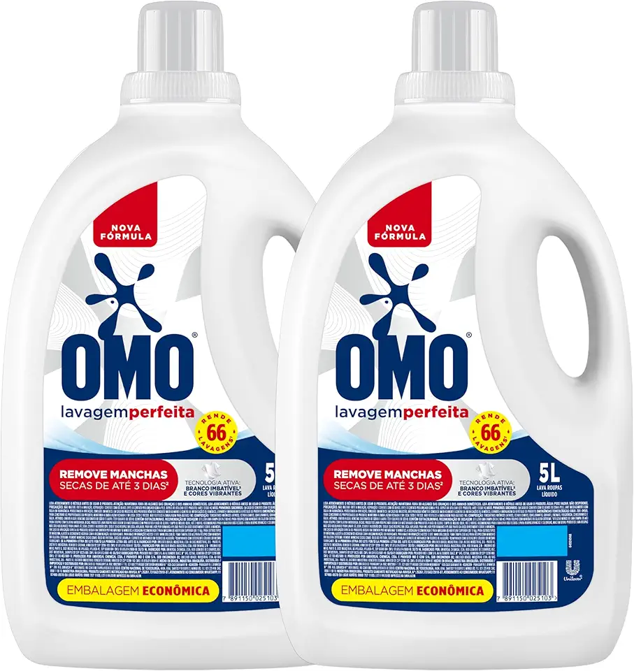 Omo Sabão Líquido 2 Unidades Lavagem Perfeita 5L