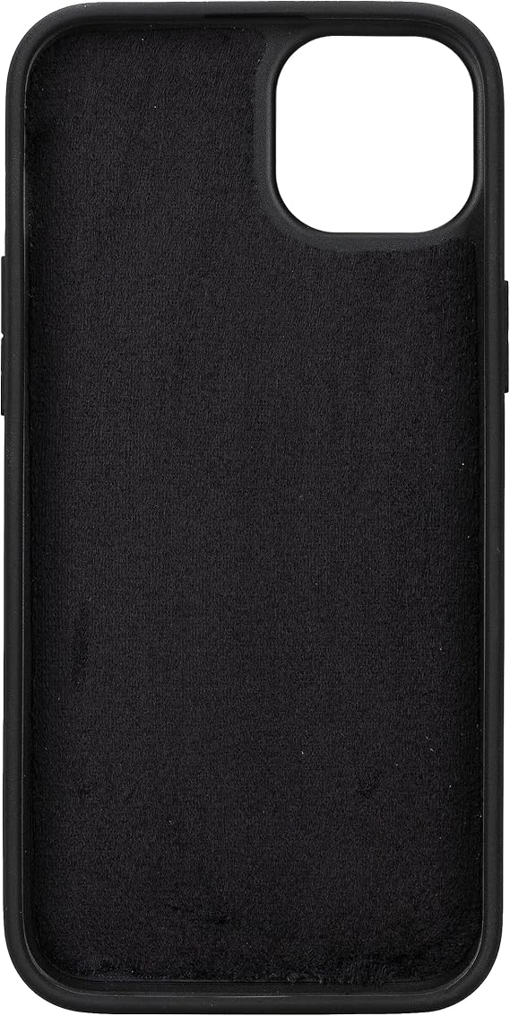 iPhone 15 Plus ile uyumlu Hakiki Deri Cüzdan Kılıf - Kart Yuvalı, Tam Koruma, MagSafe Uyumlu, RFID Korumalı, Stantlı, Güçlü Manyetik Kapama - Üniseks (Rustik Siyah)