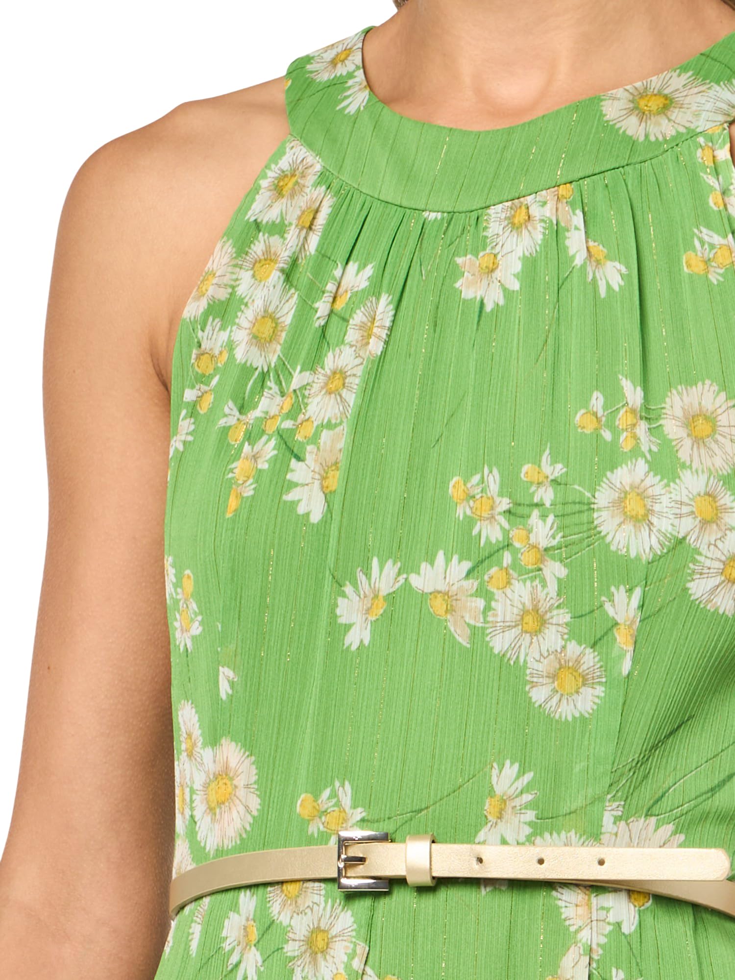Tommy Hilfiger Women's Floral Belted Halter Dress Vestido Informal Mujer