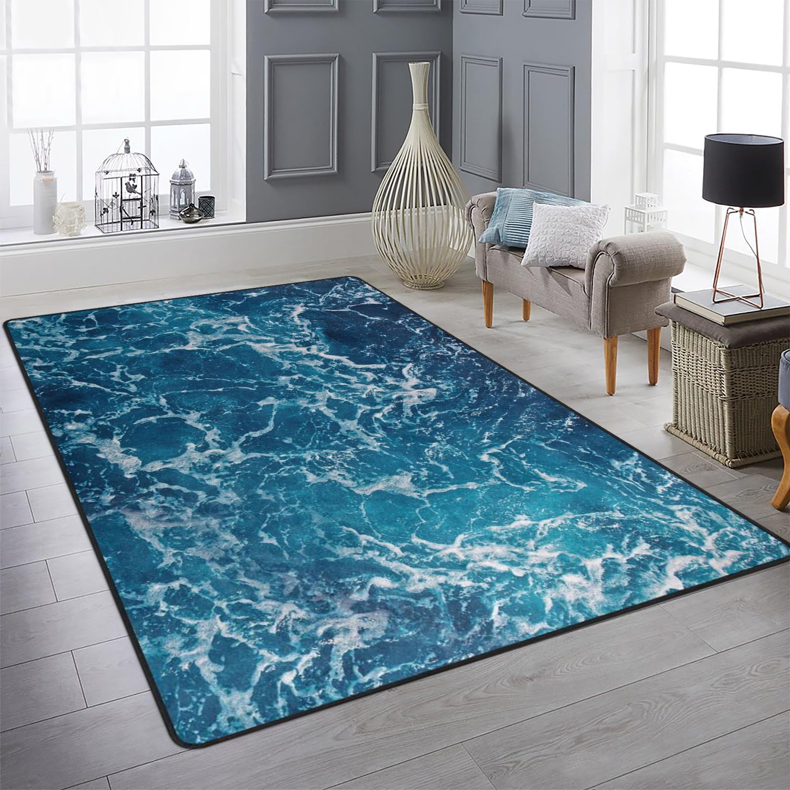Amazon.com: nuLOOM Alayna Abstract Waterfall Area Rug, 5x7, Blue : Home ...