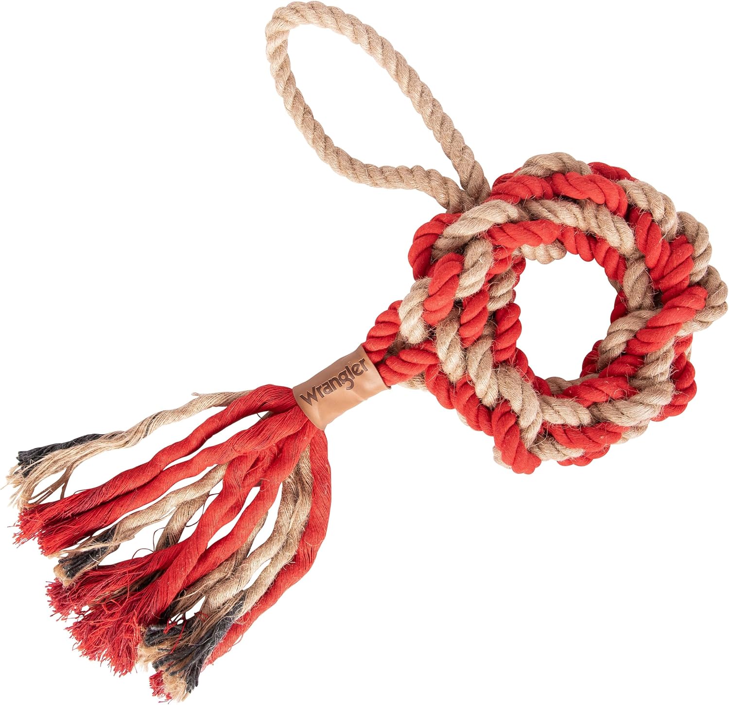 Wrangler Durable Coiled Rope Dog Toy – Tough Dog Tug of War Toy for Chewers – Toys for Small Puppies to Large Breeds