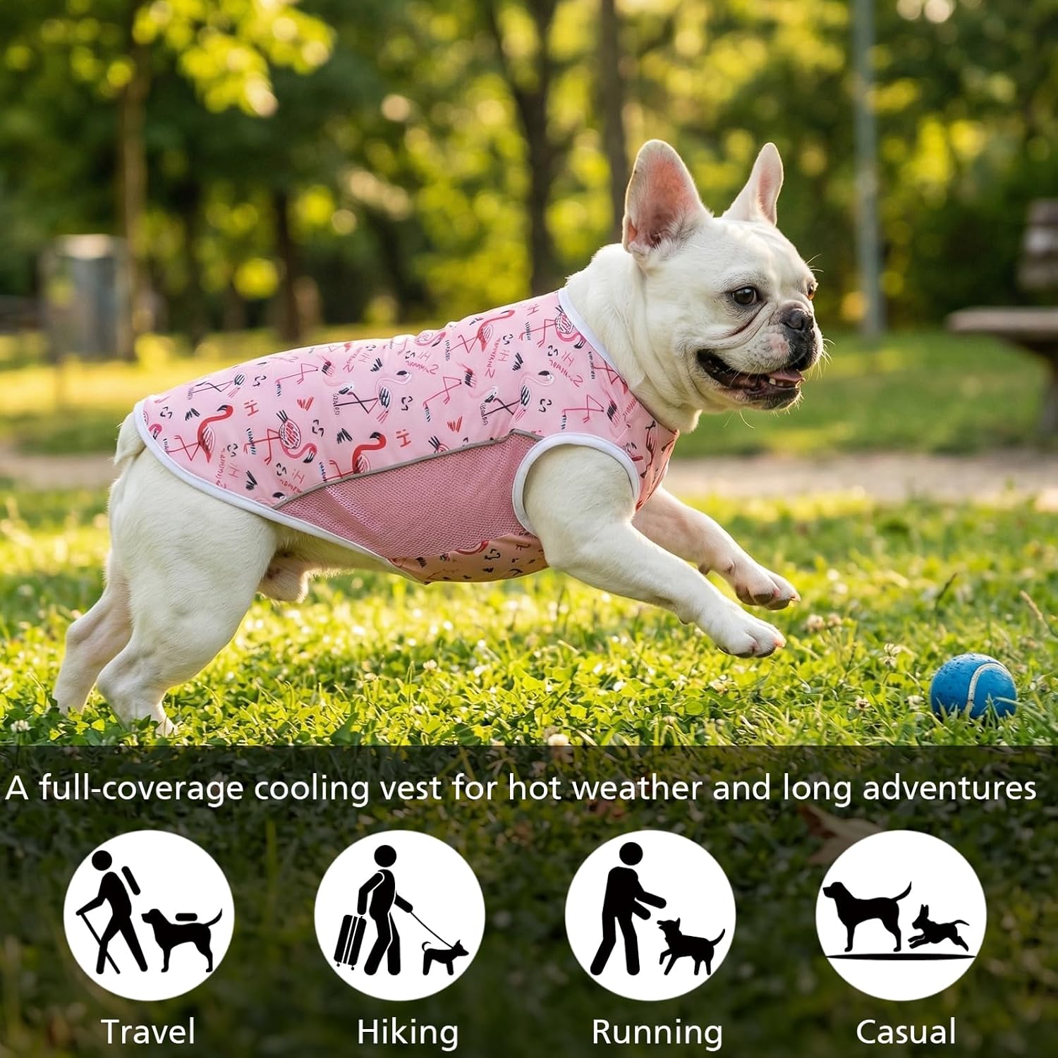 UPF 50+ Sun Protection Dog T-Shirt, 2 Pack Lightweight Sleeveless Dog Vest for Medium Large Dogs Girl – Reflective Strips, Quick-Dry Pet Apparel, Sports Fan Shirt P23ST00511XXXL