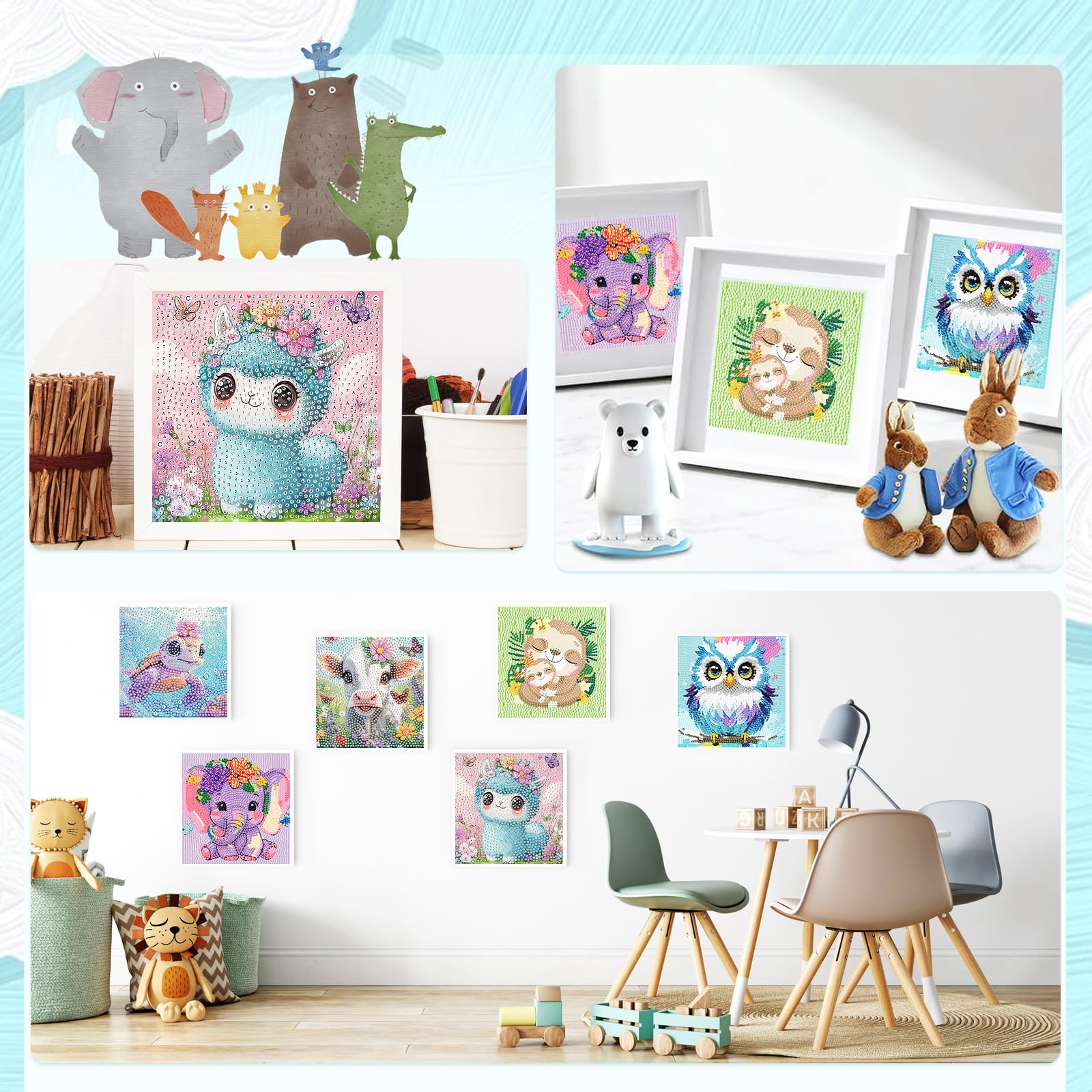Diamond Painting Kits - 6 Animal Designs -6