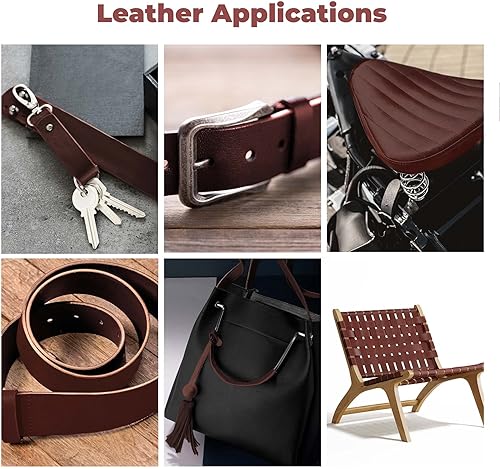 Miniatura 8 de ELW 5-6 oz (0.079-0.094 in) Latigo - Correas de cuero para cinturón, tamaño 0.5 x 60 pulgadas (0.5 x 59.8 in), color óxido castaño, piel de vaca de