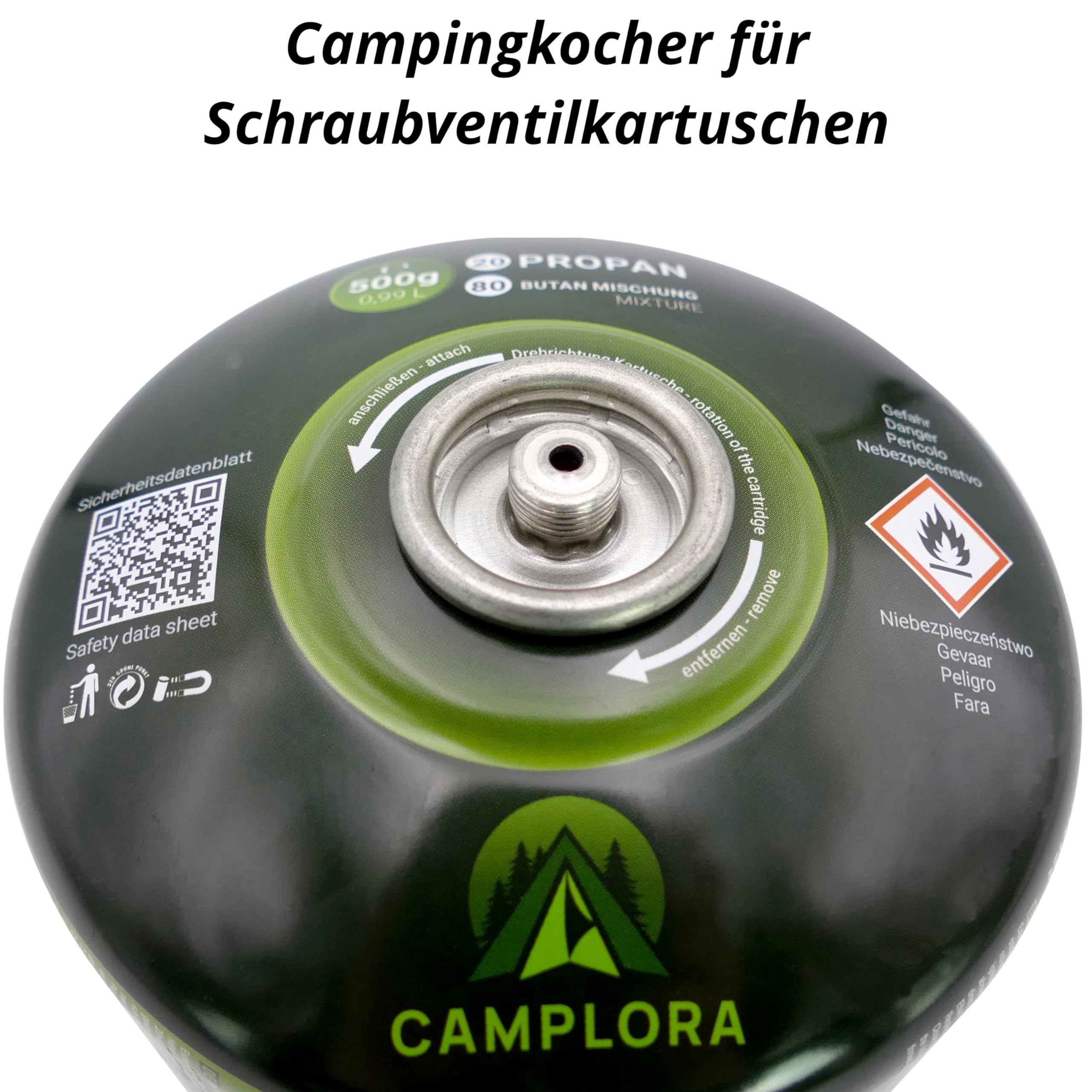 CAMPLORA Gaskocher - Campingkocher für Schraubkartuschen - klein