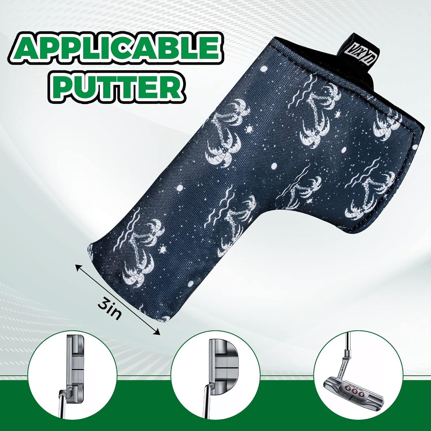 VIXYN Blade Putter Cover - Premium Golf Putter Headcovers - Magnetic Fleeced Lined Head Covers
