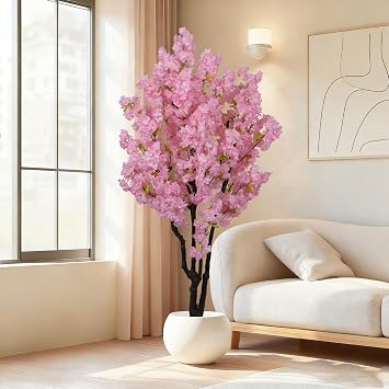 5.9ft Tall Pink Artificial Cherry Blossom Tree