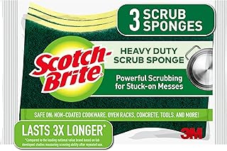 Scotch-Brite Heavy Duty Scrub Sponges, For Washing Dishes and Cleaning Kitchen, 3 Scrub Sponges