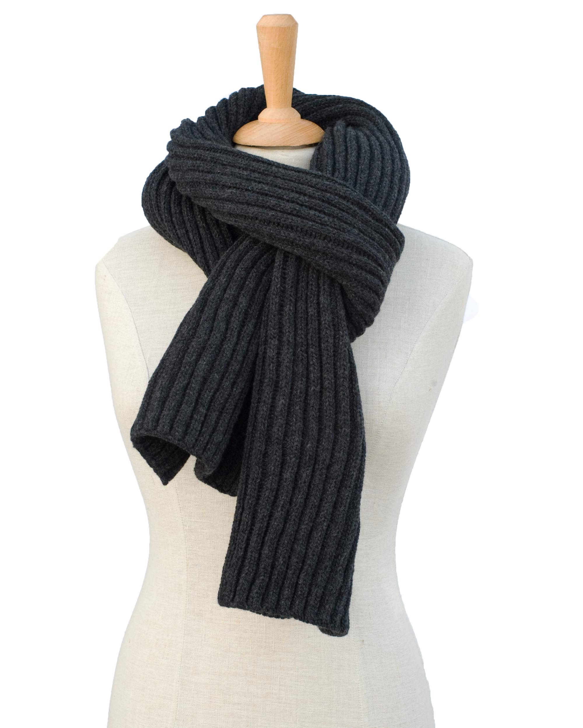 FosterNatur, Damen/Herren Merino Schal dickripp, 100% Wolle Merino extrafein