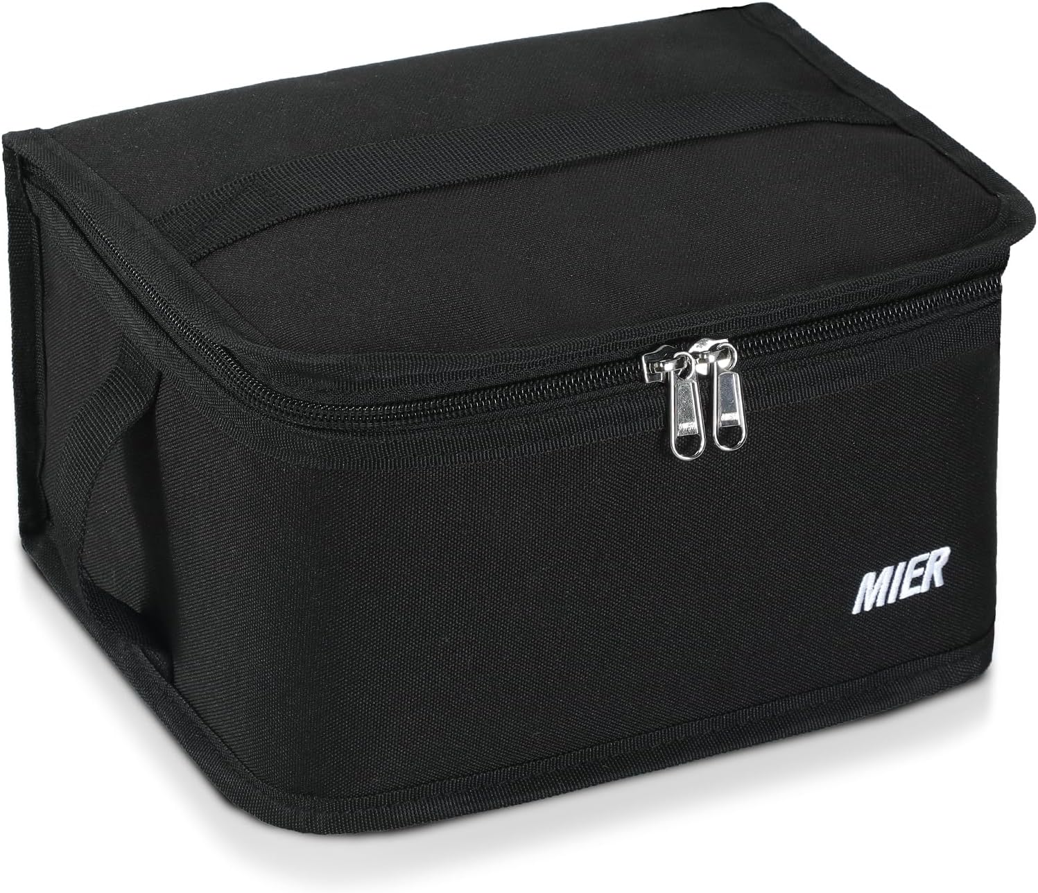 MIER 9-Can Mini Lunchbox Cooler Small Lunch Box Bag for Kids Adults, Black