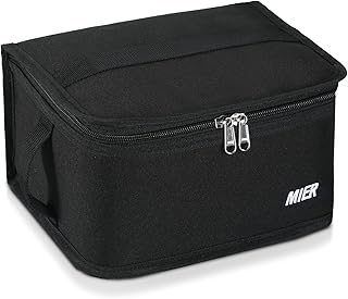 MIER Insulated Lunch Box for Men Women Kids Portable Small Lunch Bag 9 CAN Compact Thermal Mini Cooler for School Work Picnic, Black