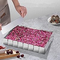 Vista 8 de Luxshiny Molde para hacer dulces de turrón: sartén rectangular antiadherente de acero inoxidable para turrones, brownie y dulces, 7.87 x 7.08 x 1.96