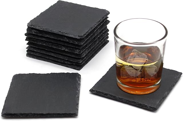 Vangogh Slate Square Coaster Tableware Mat 10x10cm (4pcs)