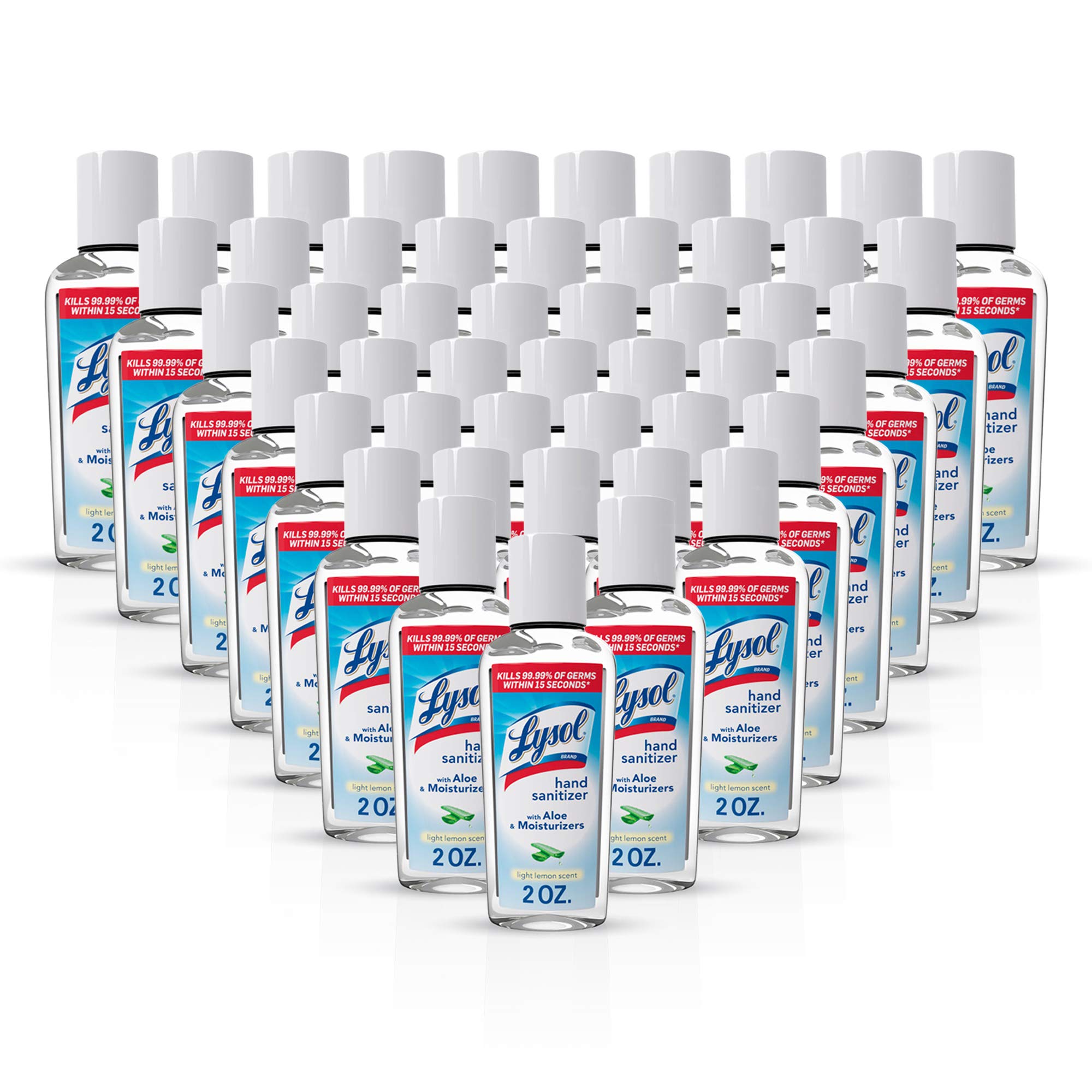 Lysol Mini Hand Sanitizer Travel Size 2oz, Pack of 48 (48x2oz) 70% Ethyl Alcohol, Lemon Scented
