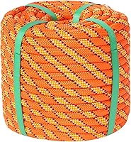 Pyroclastia Arborist Climbing Rope 1/2in x 100ft Orange - 48 Strand Polyester 9000lb Strength for Tree Swings, Rigging & Logging