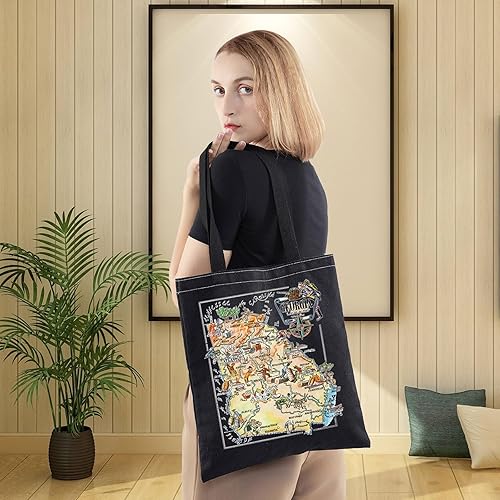 Miniatura 6 de LEVLO Fun State Map Of Georgia Tote Bag Georgia Travel Souvenir Gift 1940's Georgia Cartoon Illustration Shoulder Bag