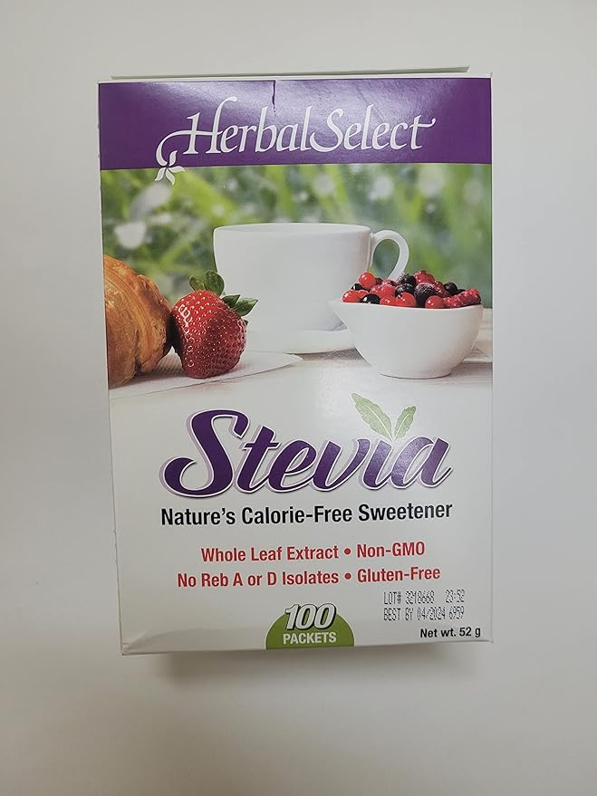 Herbal Select Stevia Glycerite Extract Packet, 100 Count (Pack of 1