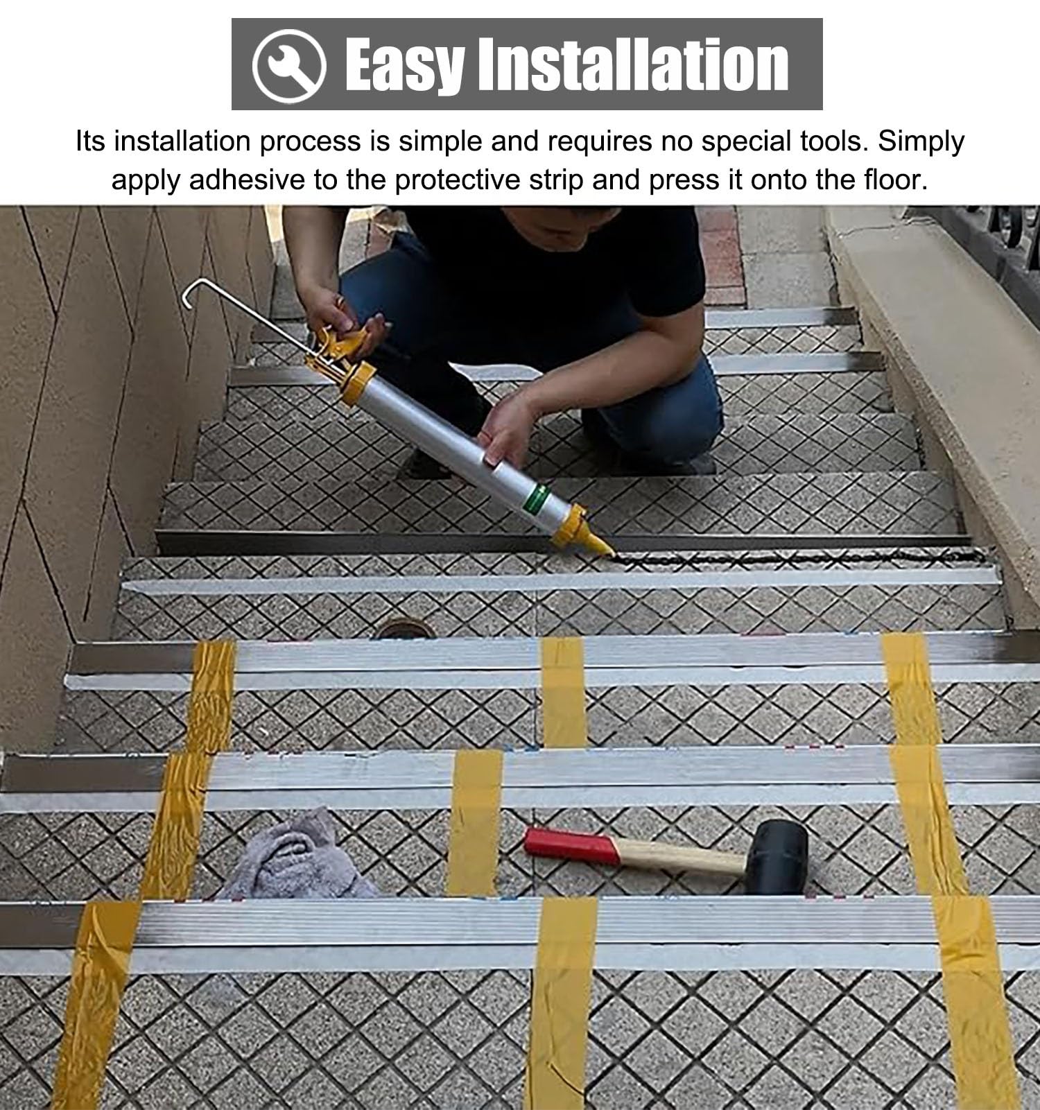 Perfil de Transición para Suelo Protector de Borde de Acero Inoxidable para Escalones de Baldosas, Perfil Antideslizante en Forma de L para Escaleras(70x30mm (2 3/4"x1 1/8"))