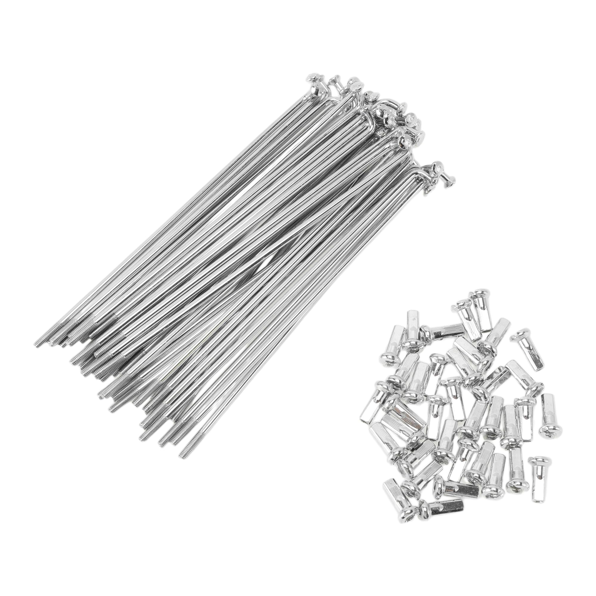 Motoforti 36 Set 12G Bicycle Spokes 123mm Bike Wheel Spokes 45 Steel Galvanized Silver Tone