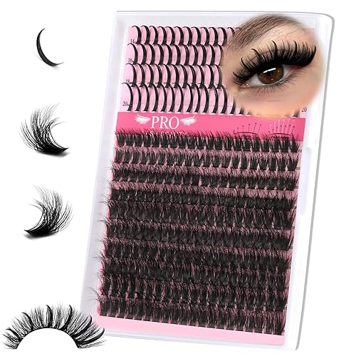 Miniatura 27 de 280 Piezas Pestañas Individuales 30D Clusters de Pestañas Mixtas Estilo Diablo Pestañas que Parecen Extensiones de Pestañas Pestañas Wispy Pestañas