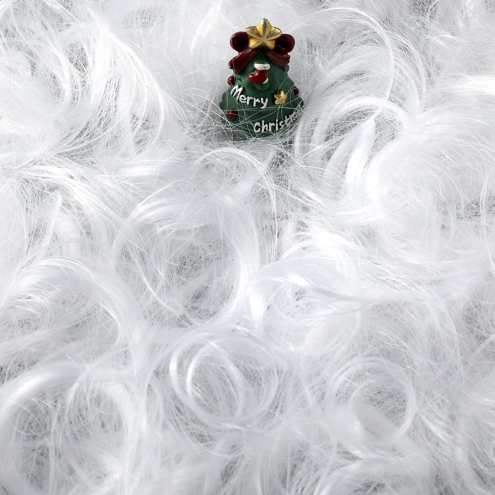 Daifunli White Angel Hair 100 Grams Spun Glass Fake Doll Hair for Christmas Decor Fluffy Artificial Snow House for Christmas Tree Home Table DIY Gift Decoration