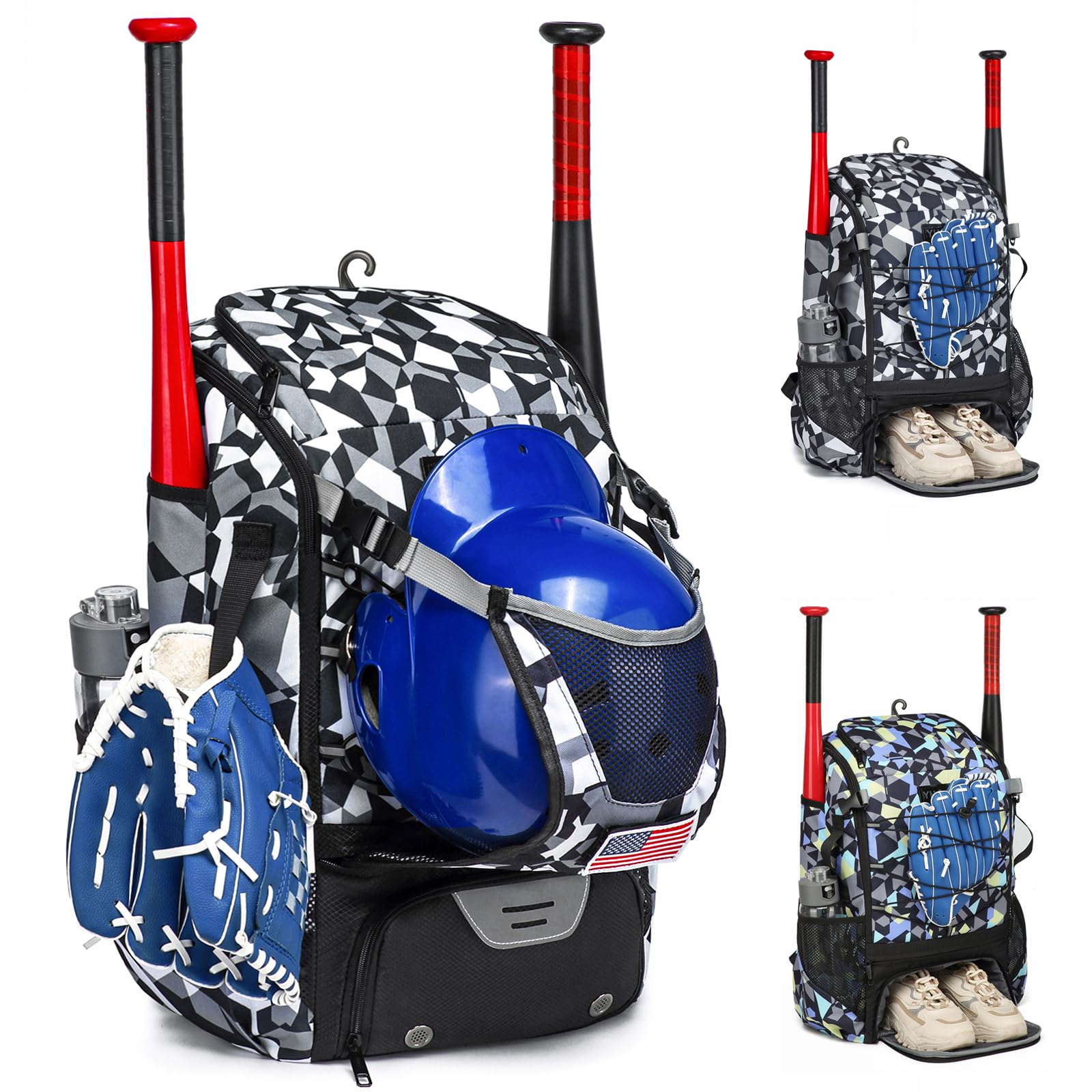 GOTECH Softball Bag Black Camouflage