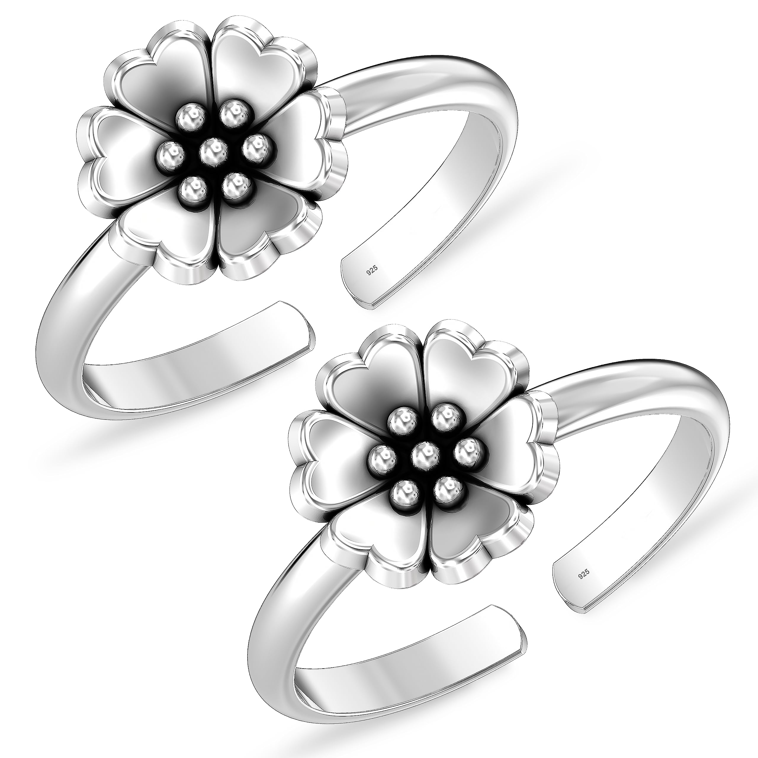 Silver Style 925 Sterling Silver Toe Rings for Women Ladies Pure Chandi Latest Style Flower Shaped Design Bichiya for Leg Foot Finger Ring (B09639YS5Z) Amazon Price History, Amazon Price Tracker