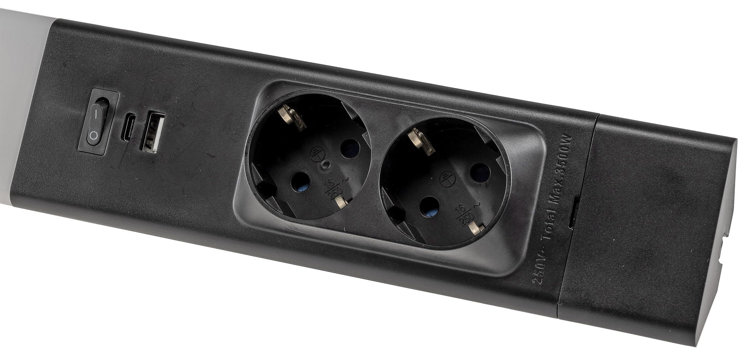ChiliTec LED Unterbauleuchte Arusha 60cm Schwarz 2 Steckdosen
