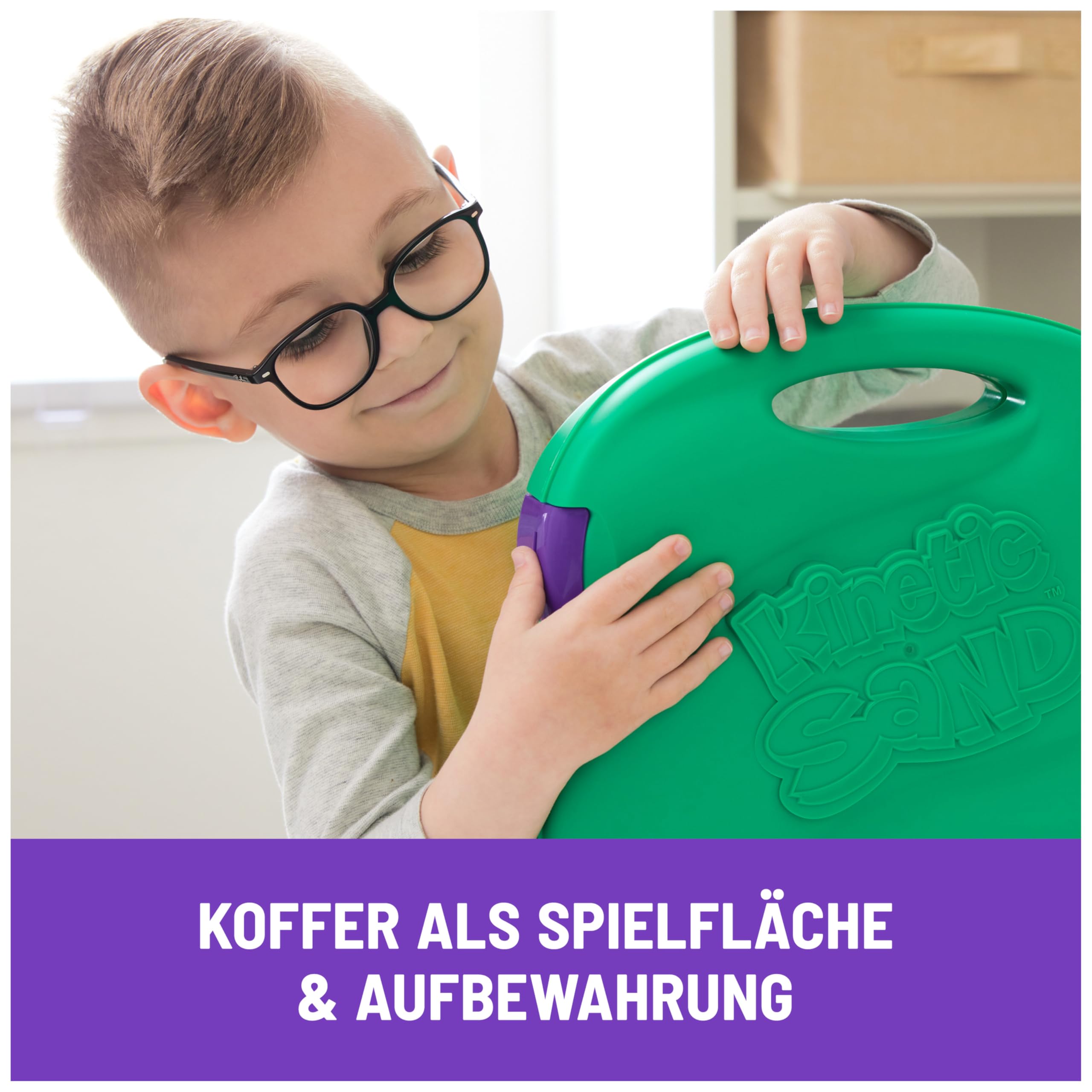 Kinetic Sand Hunde Park Koffer - mit 680 g original kinetischem Sand aus Schweden, erfüllt alle gesetzlichen Anfordreungen, mit 3 Hunden und 2 Werkzeugen, für Kinder ab 3 Jahren