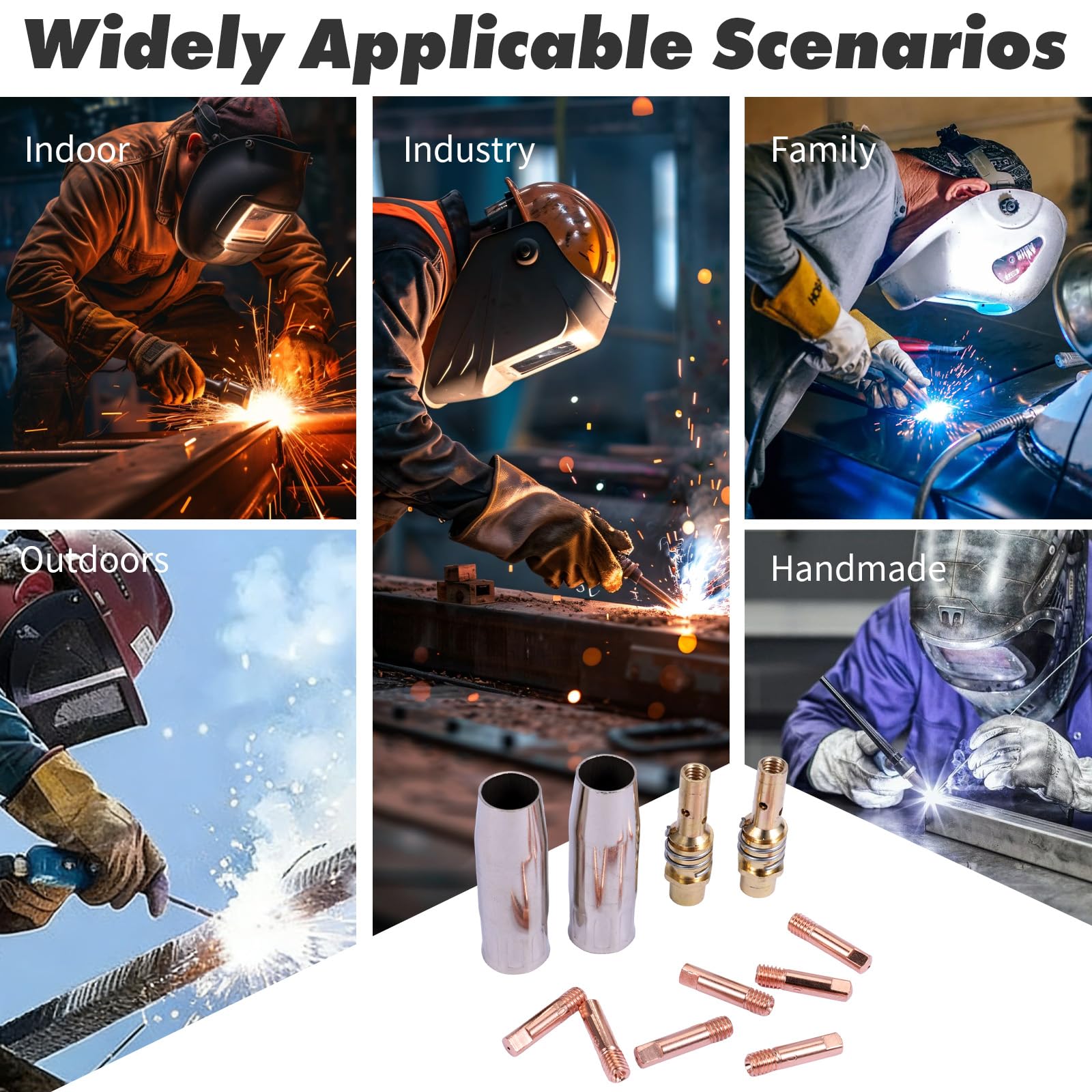 22 pezzi set parti usurate torcia MIG MAG, con ugelli, protezioni e accessori principali, compatibile con MB15AK, per riparazione, saldatura e uso industriale (22)