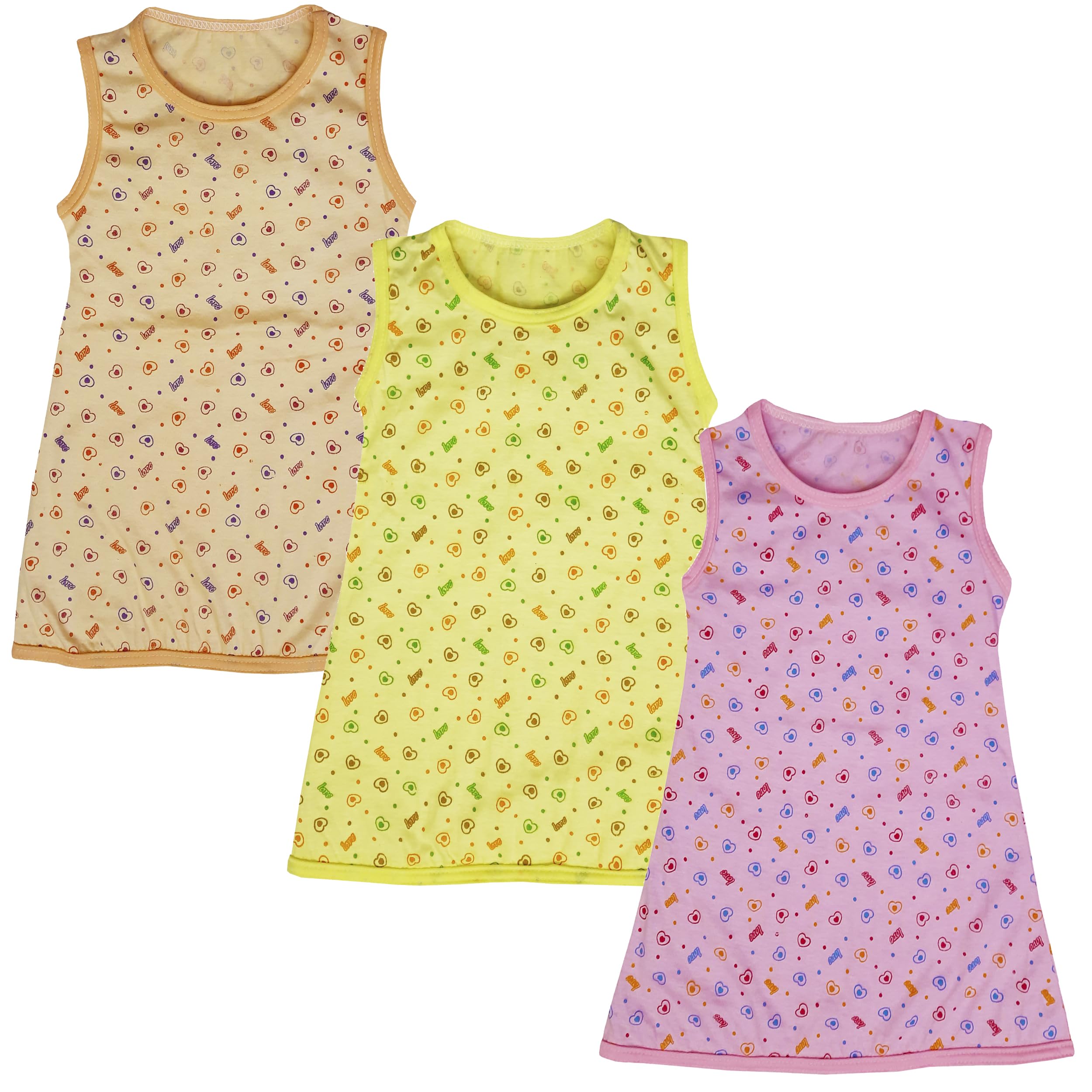 little PANDA Girls Cotton Sleep Dresses 3 Pack, Sizes 12-18 Months, 2-3 Years, 3-4 Years, Toddler Nightgowns (18-24 Mont