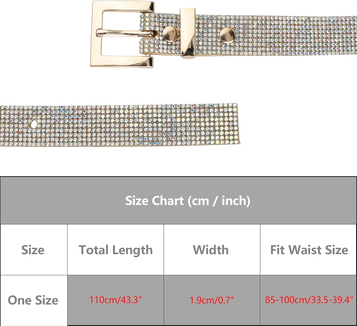 Women Rhinestone Belts, Bling Crystal Sparkly Diamond Shiny Soft Waistband for Party Jeans Dresses - Image 4