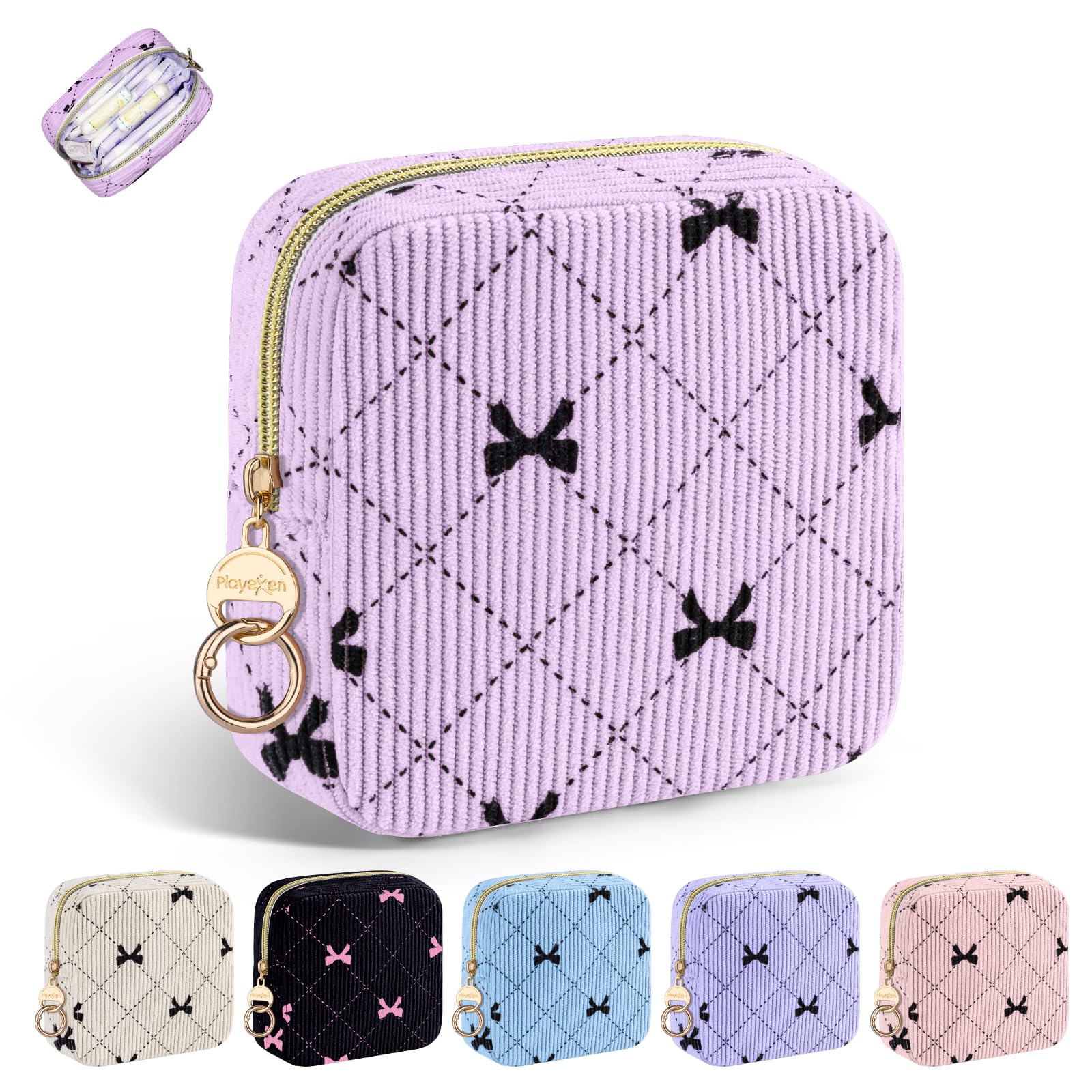 2 Piezas Neceser Compresas Pequeño Bolso de Almacenamiento Neceser para Compresas Algodon Tampones Bolsa Menstrual con Cremallera de Servilletas Sanitarias Bolsas Regalo para Adolescentes Niñas Mujer — view 29