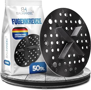 Bauhandel24 Fugenkreuze 3mm für Terrassenplatten Plattenlager Auflage Pads mit Teller Außenbereich Kiesbettlager Splittbettlager Schwarz