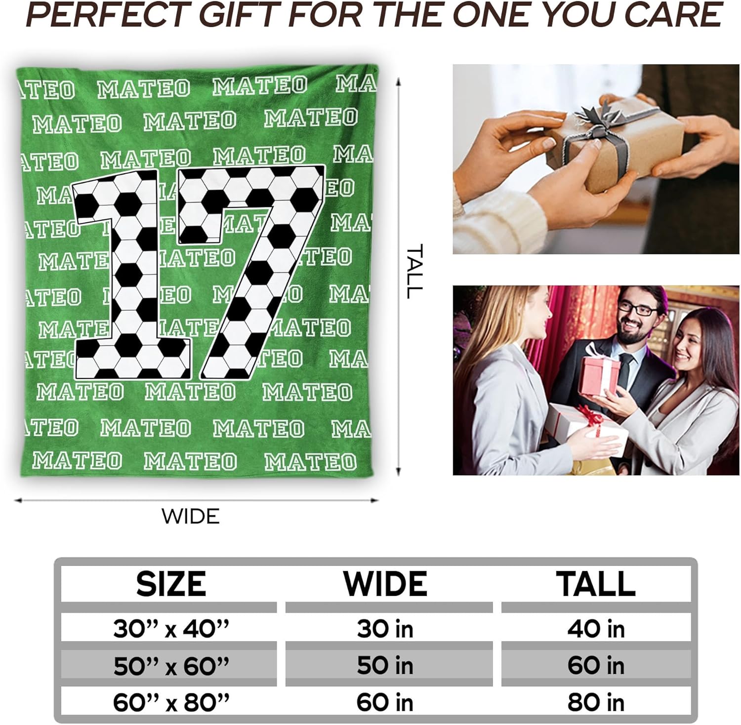 Personalized Soccer Blanket With Name, Sports Blanket Gift, Sport Blankets Gift Boys Girls, Gifts For Soccer Player, Sport Team Gifts, Cozy Fleece Sherpa Blankets, Custom Name Throw For Kids