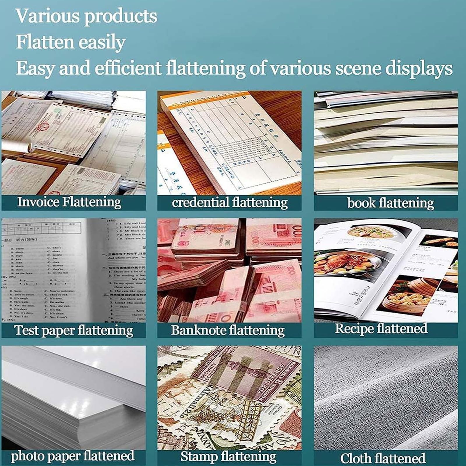 Pressa per rilegatura a libro, manuale in acciaio inox A4, pressa pesante per appiattire i libri, con volantino, 1500 kg di pressione, raccoglitore piatto per documenti