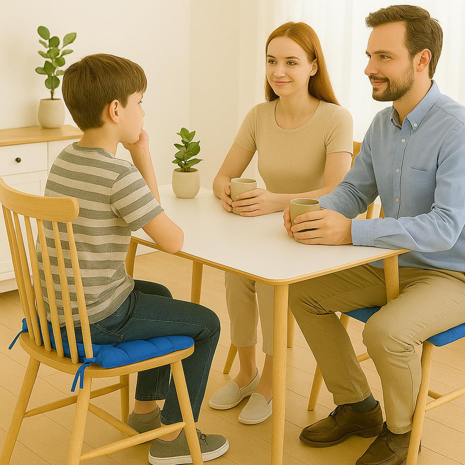 Cushion Chair Pad Cushions, Tie-on Dining Chair Pads, 38x38x5 cm Hypoallergenic Soft Polyester Tie-on Chair Pads, Wide - Image 7