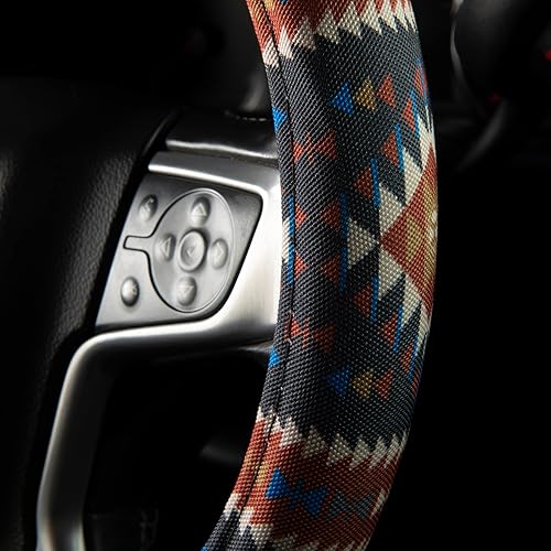 Miniatura 5 de Hooey Funda para volante, ajuste universal, fácil de instalar para automóviles, camiones, camionetas, SUV, Riggin (Tuscon Aztec)