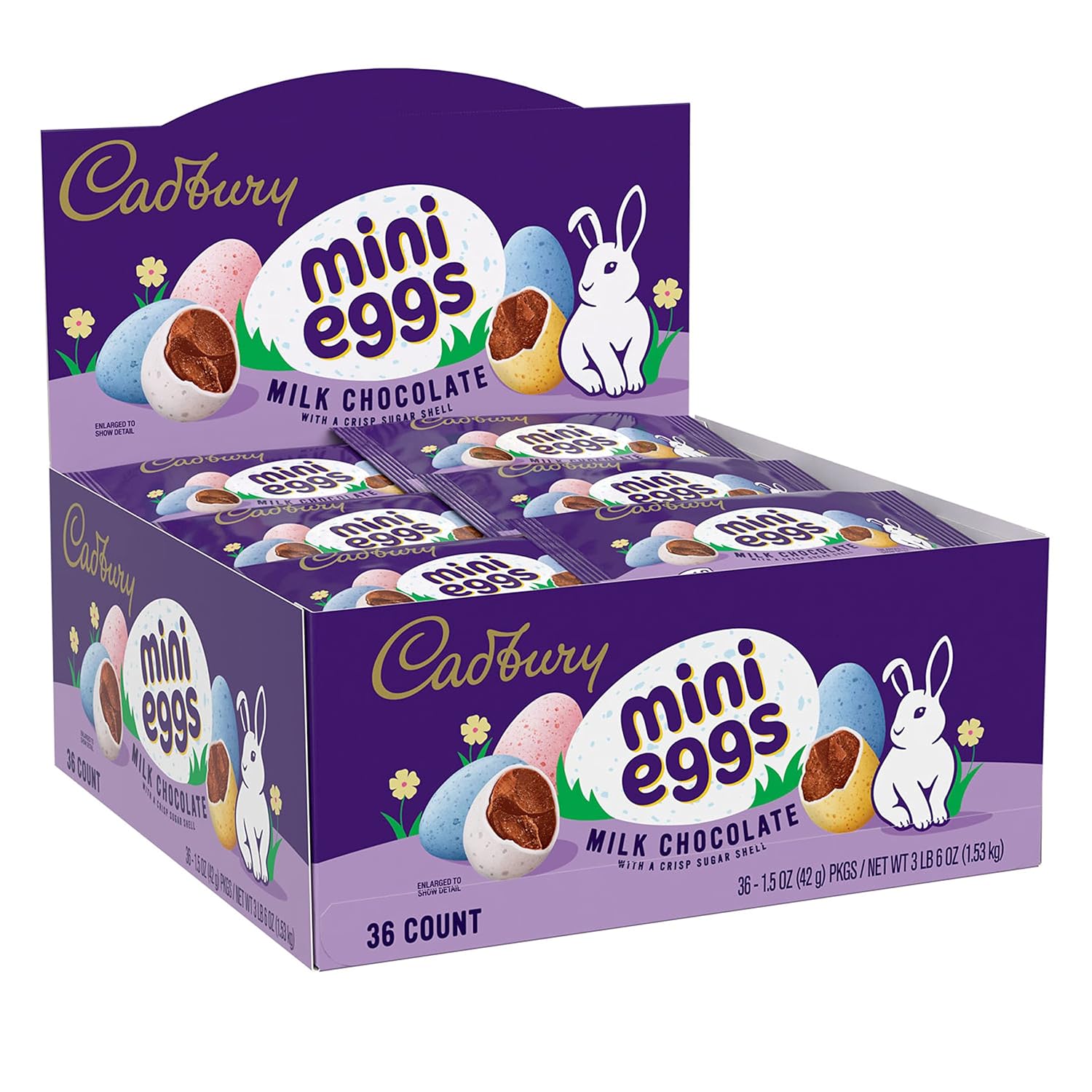 CADBURY MINI EGGS Milk Chocolate, Easter Basket Easter Candy Packs, 1.5 oz (36 Count)