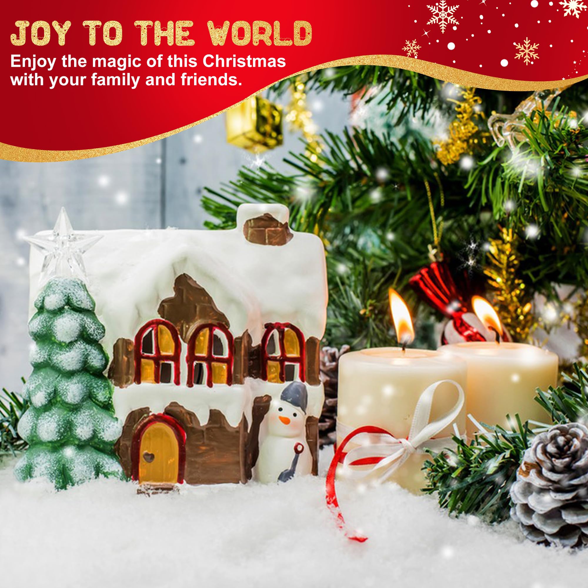 EBaokuup 6 Stück Weihnachts-Schnee-Dekorationsset, flauschige künstliche Flocken, Kunstschneedecke, Schneedecke, Baumwolldekoration für Schneekämpfe, Hausdekoration, Weihnachtsdorf und Baum