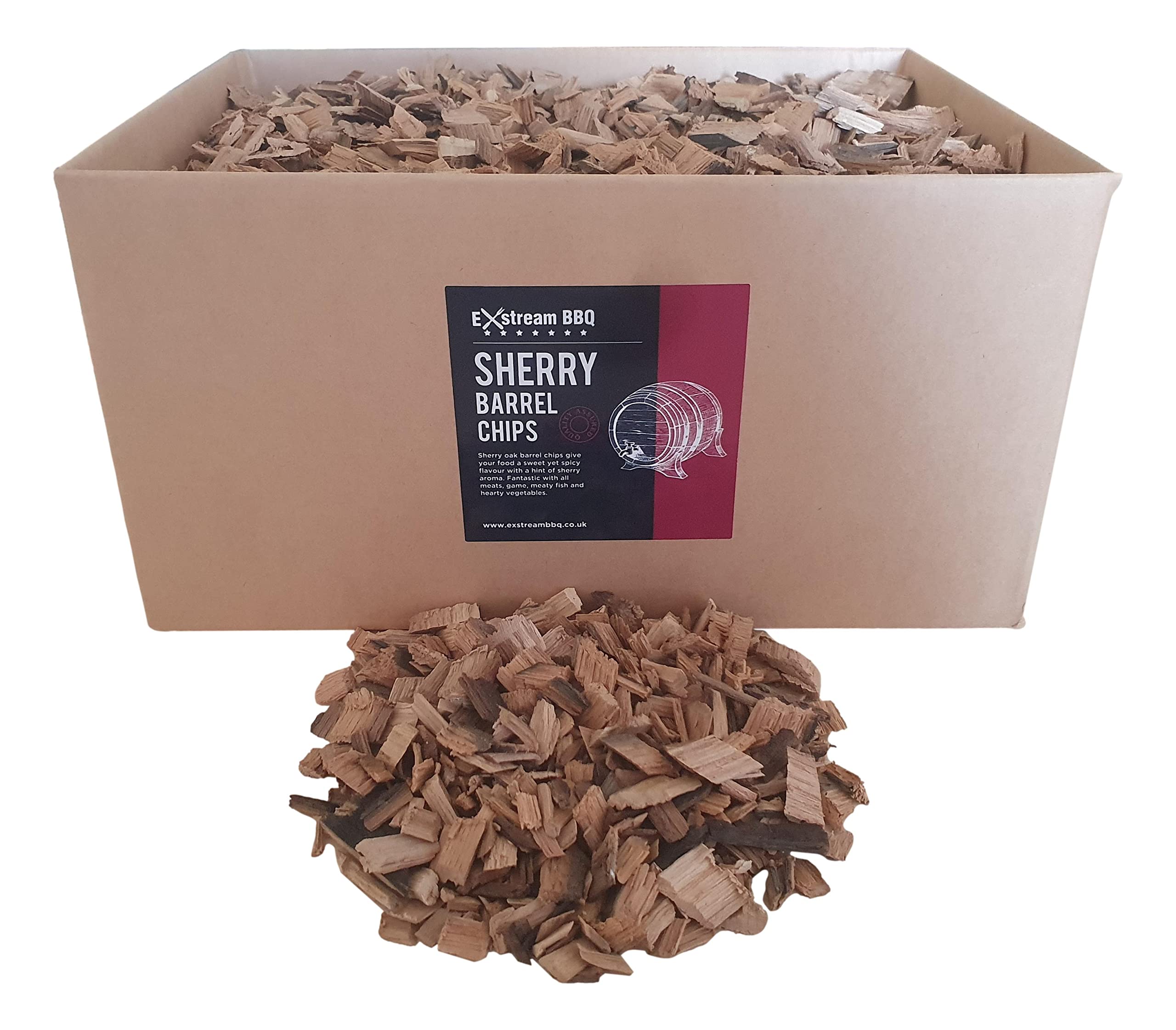 Exstream BBQ Barbecue Smoking Wood Chips *Over 16 Great Flavours in 1, 5 & 10 Litres* (Sherry Barrel 10 Litre)